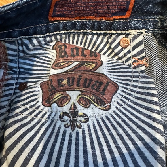 Rock Revival Angie Capri Washed Navy Blue Jeans Size 27 - Picture 8 of 11